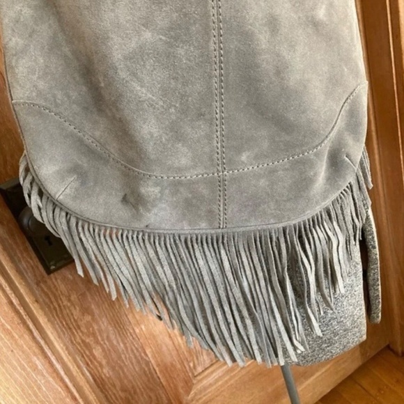 UGG Gray Suede Fringed Shoulder Bag - Picture 4 of 7